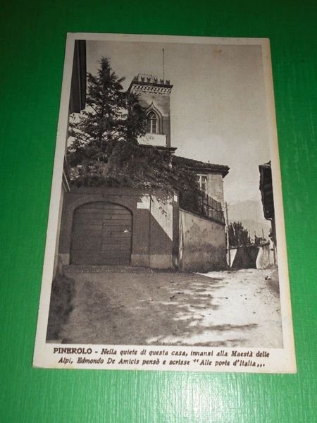 Cartolina Pinerolo - Casa Edmondo De Amicis 1934