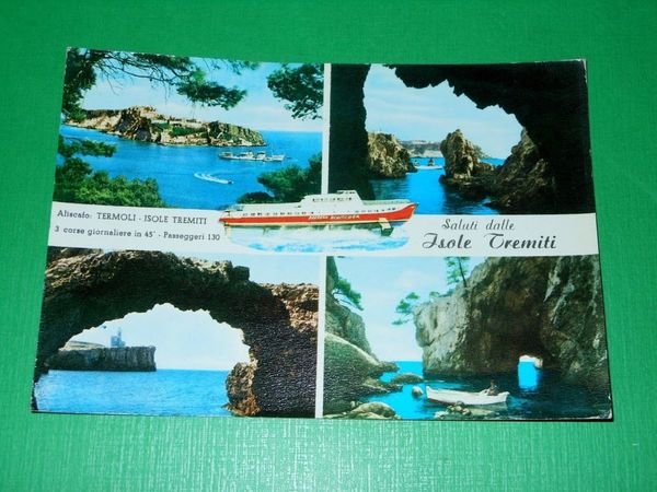 Cartolina Saluti dalle Isole Tremiti - Vedute diverse 1964