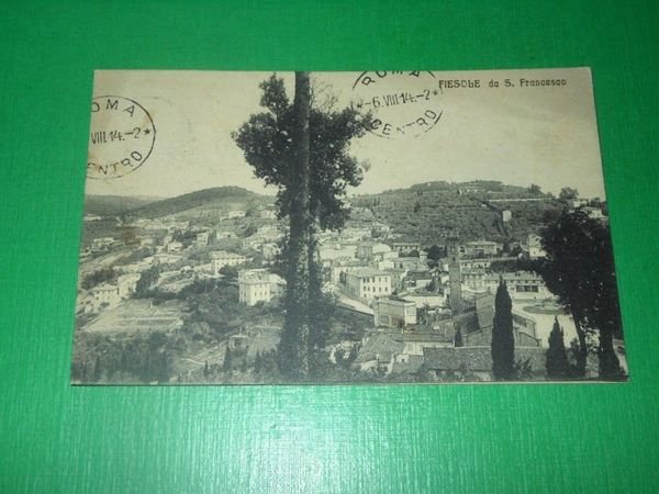 Cartolina Fiesole da S. Francesco - Panorama 1914