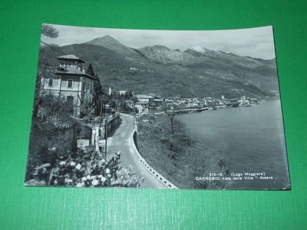 Cartolina Lago Maggiore - Cannobio vista dalla Villa Amore 1958