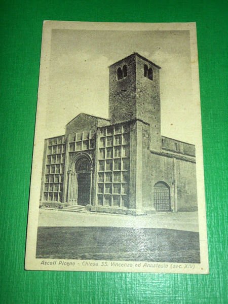 Cartolina Ascoli Piceno - Chiesa SS. Vincenzo ed Anastasio 1940