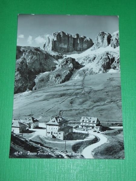 Cartolina Passo Pordoi - Cima Pordoi - Scorcio panoramico 1968
