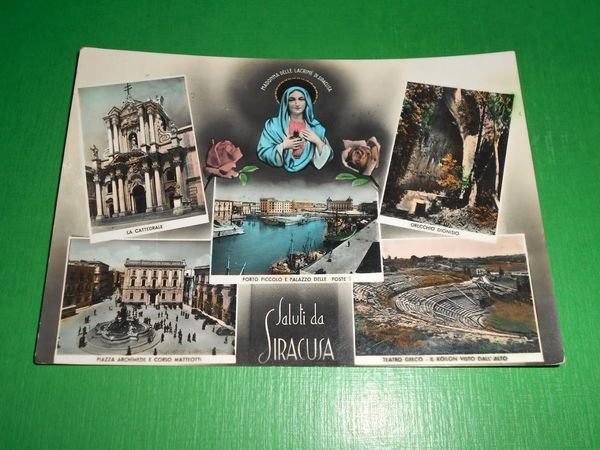Cartolina Saluti da Siracusa - Vedute diverse 1958