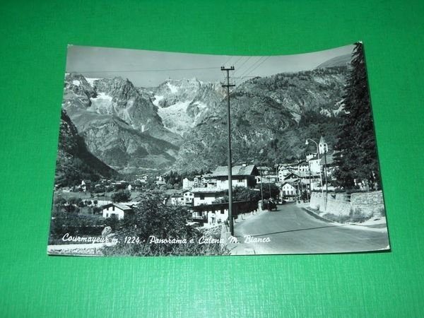 Cartolina Courmayeur - Panorama e Catena del Monte Bianco 1960
