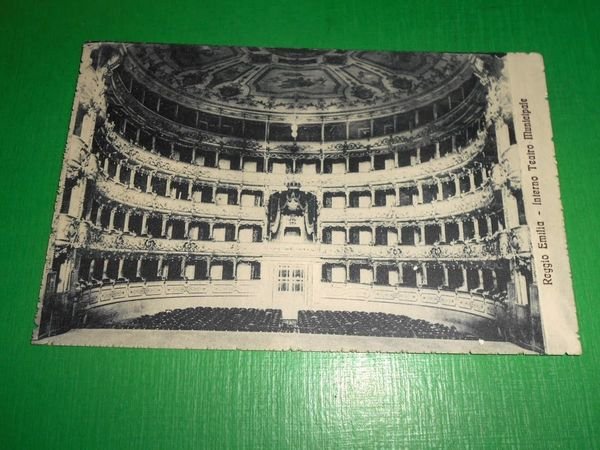 Cartolina Reggio Emilia - Interno Teatro Municipale 1918