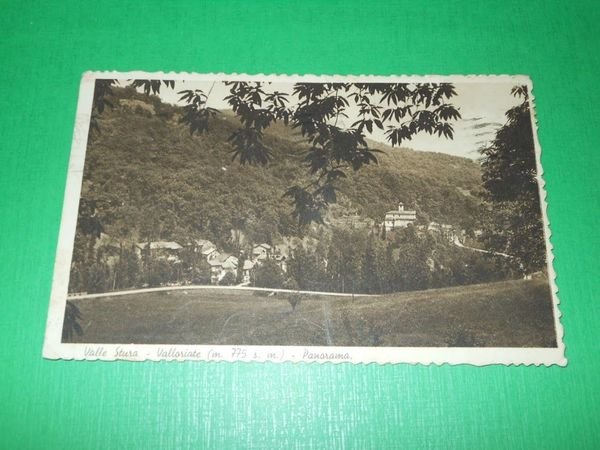 Cartolina Valle Stura - Valloriate - Panorama 1939