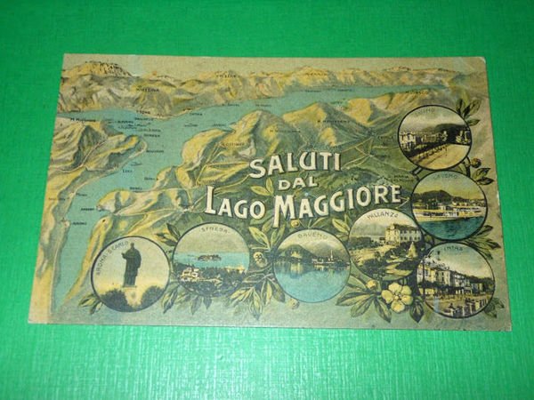 Cartolina Lago Maggiore - Saluti dal Lago Maggiore - Cartina …