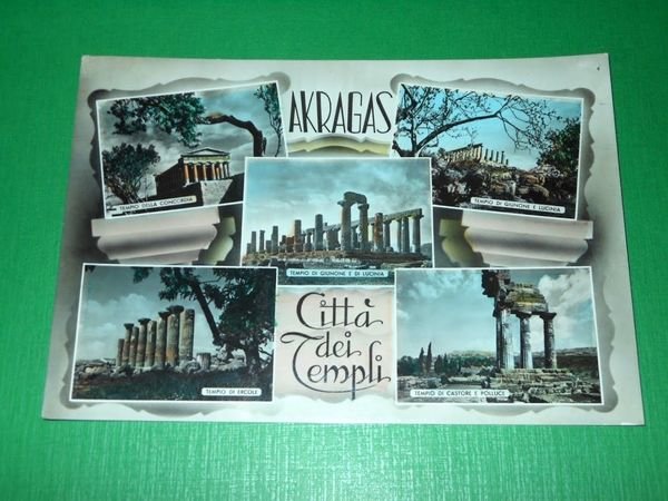 Cartolina Akragas - Città dei Templi - Vedute diverse 1962