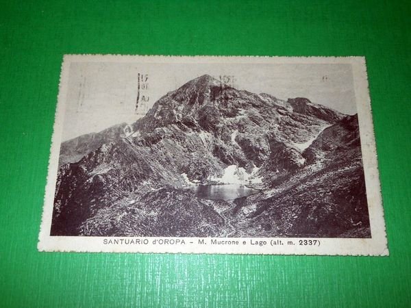 Cartolina Santuario d' Oropa - M. Mucrone e Lago 1927