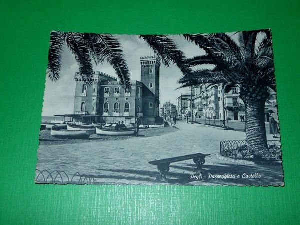 Cartolina Pegli - Passeggiata e Castello 1962