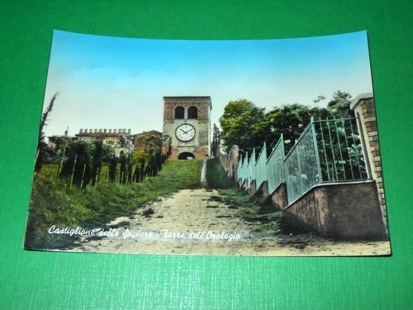 Cartolina Castiglione delle Stiviere - Torre dell' Orologio 1955 ca