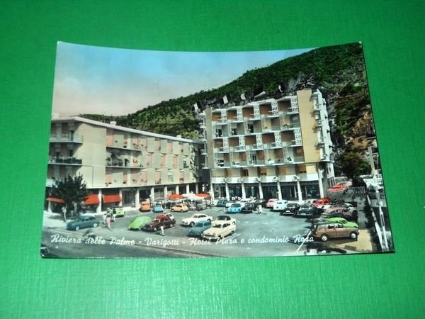Cartolina Varigotti - Hotel Plaza e condominio Rosa 1962