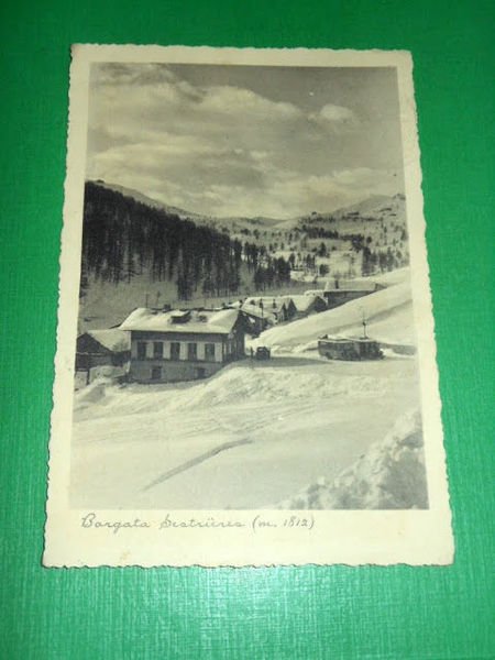 Cartolina Borgata Sestrères - Bar Ristorante Sciatori 1939