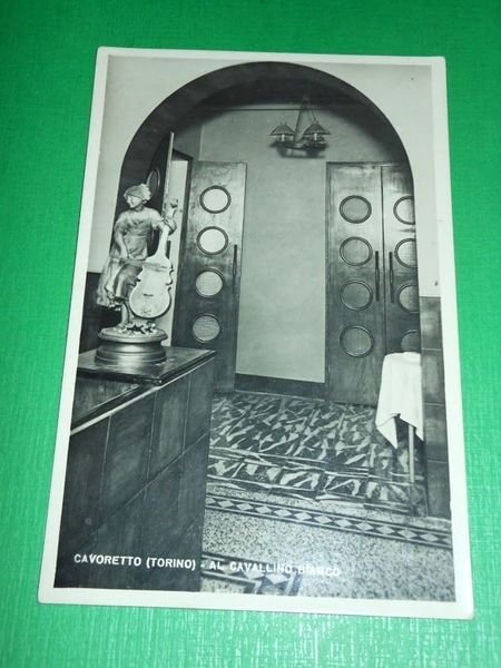 Cartolina Cavoretto ( Torino ) - Ristorante Cavallino Bianco 1930 …