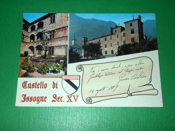 Cartolina Castello di Issogne - Vedute diverse 1965