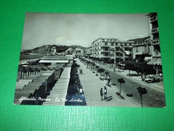 Cartolina Albissola Marina - La Via Aurelia 1954