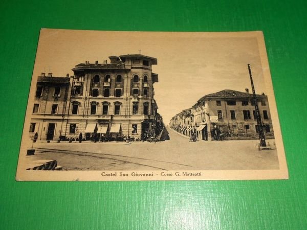 Cartolina Castel San Giovanni - Corso G. Matteotti 1957 #1