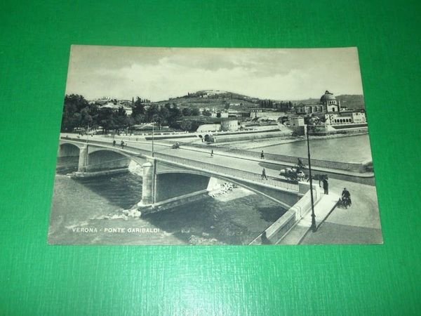 Cartolina Verona - Ponte Garibaldi 1960 ca