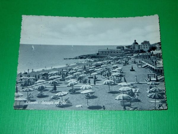 Cartolina Chiavari - Spiaggia del Lido 1954