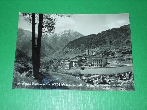Cartolina Ronco Canavese - Panorama dalla Pineta 1954