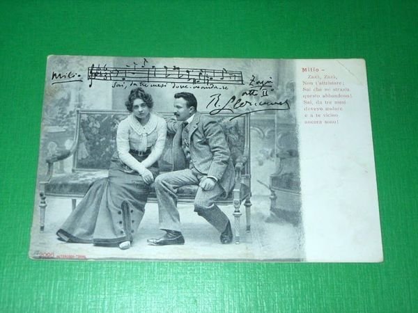 Cartolina Opera Lirica - Ruggero Leoncavallo - Zazà e Milio …