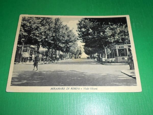 Cartolina Miramare di Rimini - Viale Oliveti 1954