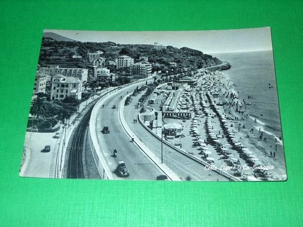 Cartolina Celle Ligure - La Spiaggia 1957