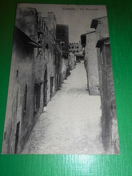 Cartolina Certaldo - Via Boccaccio 1920 ca