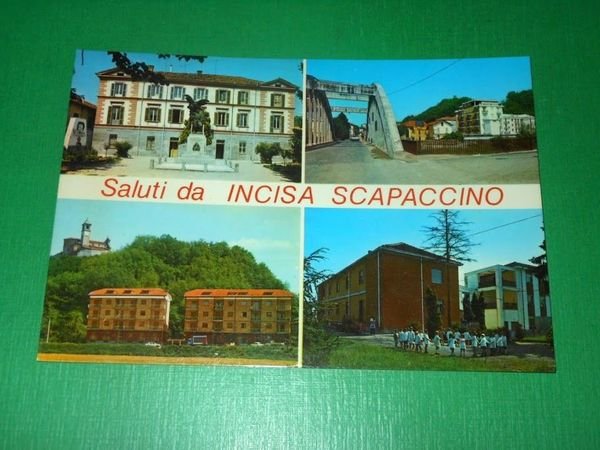 Cartolina Saluti da Incisa Scapaccino - Vedute diverse 1976