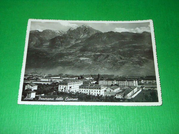Cartolina Aosta - Panorama delle Ceserme 1951