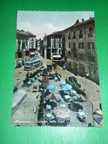 Cartolina Alessandria - Piazzetta della Lega 1956