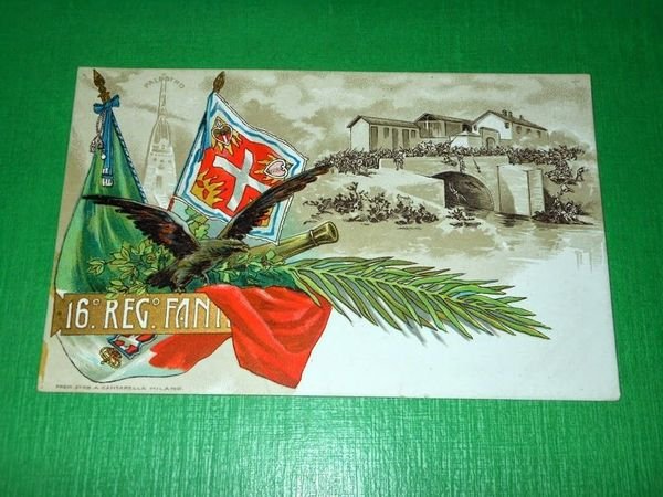 Cartolina Militaria - 16° Reggimento Fanteria 1910 ca