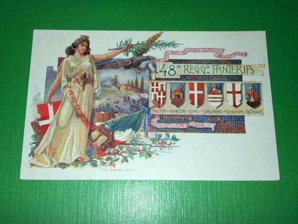 Cartolina Militaria - 48° Reggimento Fanteria 1900 ca
