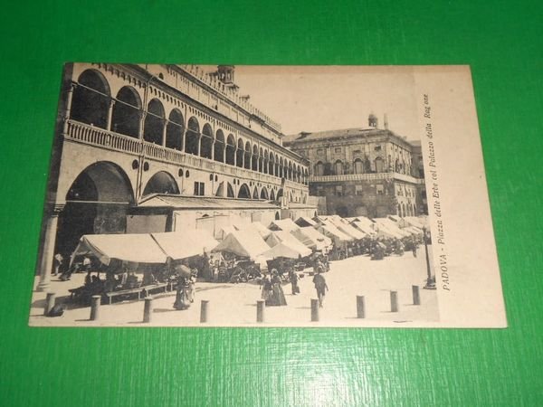 Cartolina Padova - Piazza delle Erbe col Palazzo della Ragione …
