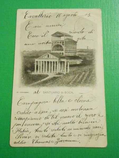 Cartolina Santuario di Boca - Veduta 1903