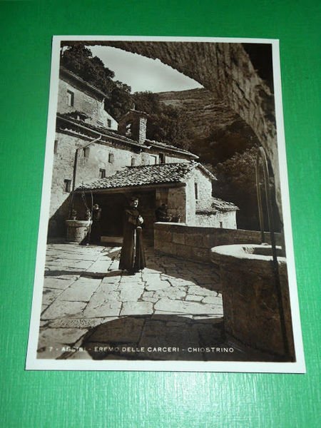 Cartolina Assisi - Eremo delle Carceri - Chiostrino 1935 ca