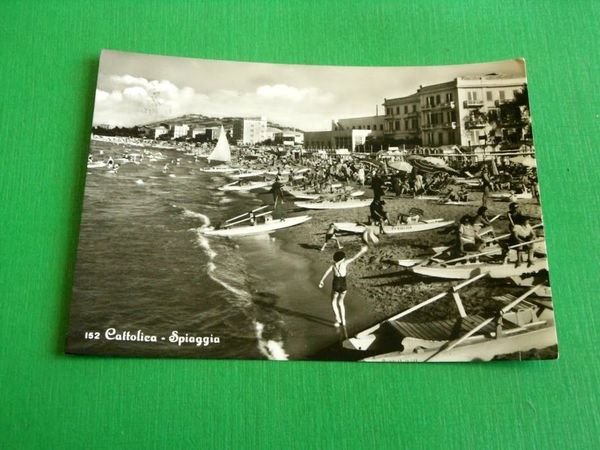 Cartolina Cattolica - Spiaggia 1958