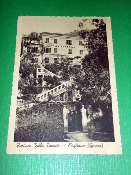 Cartolina Bogliasco ( Genova ) - Pensione Villa Fereccio 1941