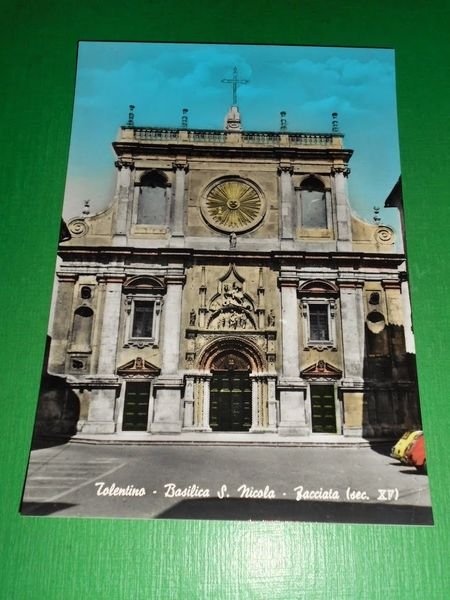 Cartolina Tolentino - Basilica S. Nicola - Facciata 1960 ca