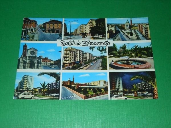 Cartolina Saluti da Grosseto - Vedute diverse 1965
