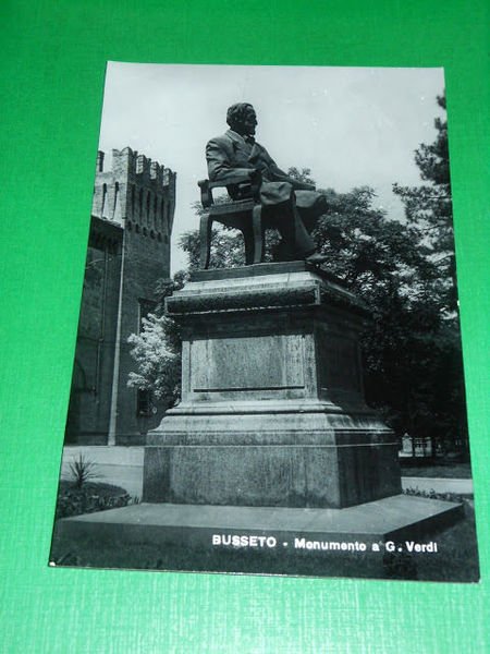 Cartolina Busseto - Monumento a G. Verdi 1955 ca