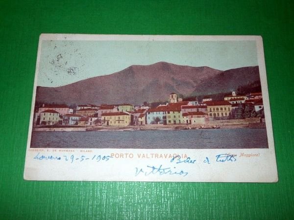 Cartolina Porto Valtravaglia - Panorama 1905