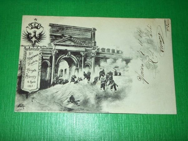 Cartolina Militaria - 57° Reggimento Fanteria - Brigata Abruzzi 1904