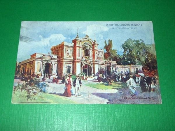 Cartolina Esposizione di Milano 1906 - Industrie Seriche Italiane # …