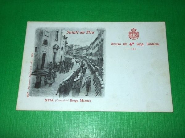 Cartolina Stia ( Casentino ) - Borgo Maestro - Arrivo …