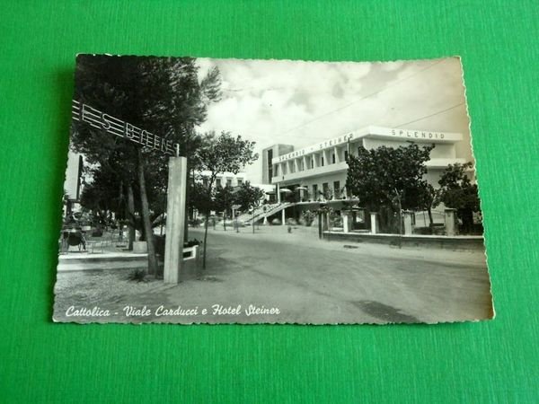 Cartolina Cattolica - Viale Carducci e Hotel Steiner 1959