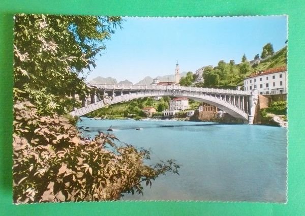Cartolina Belluno - Ponte della Vittoria sul Piave - 1964