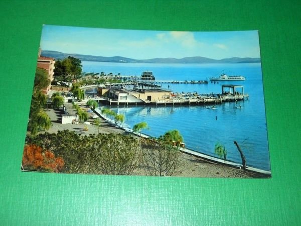 Cartolina Passignano sul Trasimeno - Spiaggia e Gran Bar Ristorante …