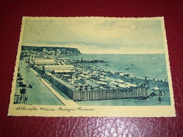 Cartolina Albisola Mare - Bagni Sirena 1937
