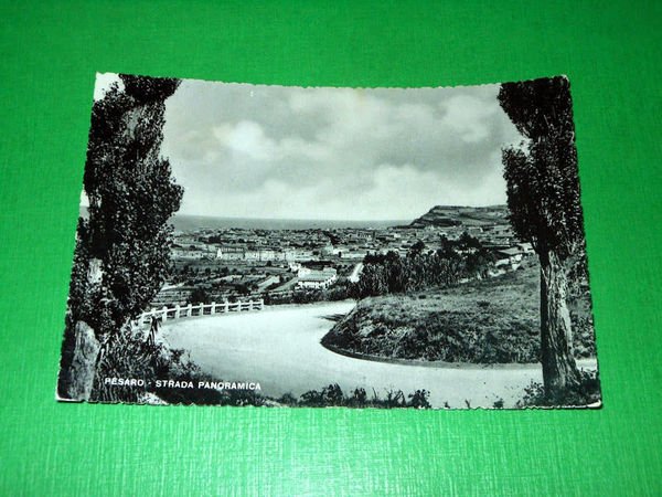 Cartolina Pesaro - Strada panoramica 1951
